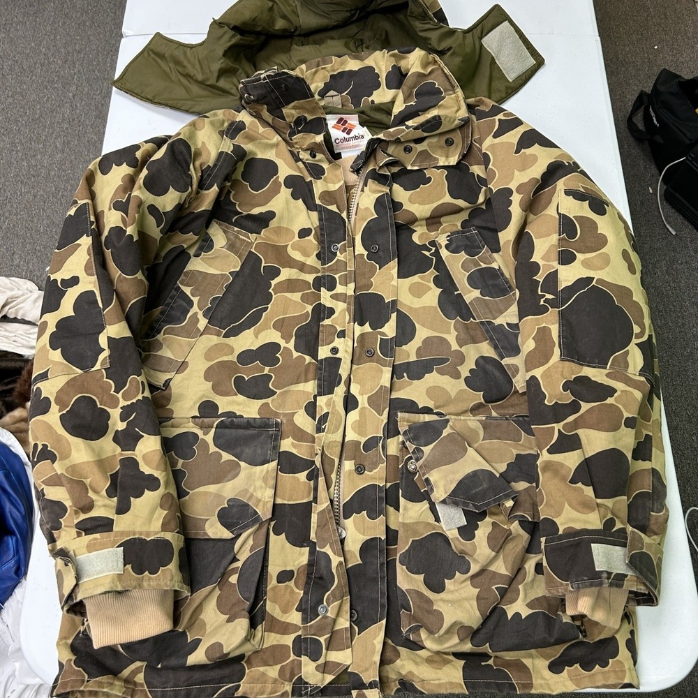 Columbia Parka Mens L Camo Gore-Tex 3-in-1 Hunting Jacket Made in USA Vintage